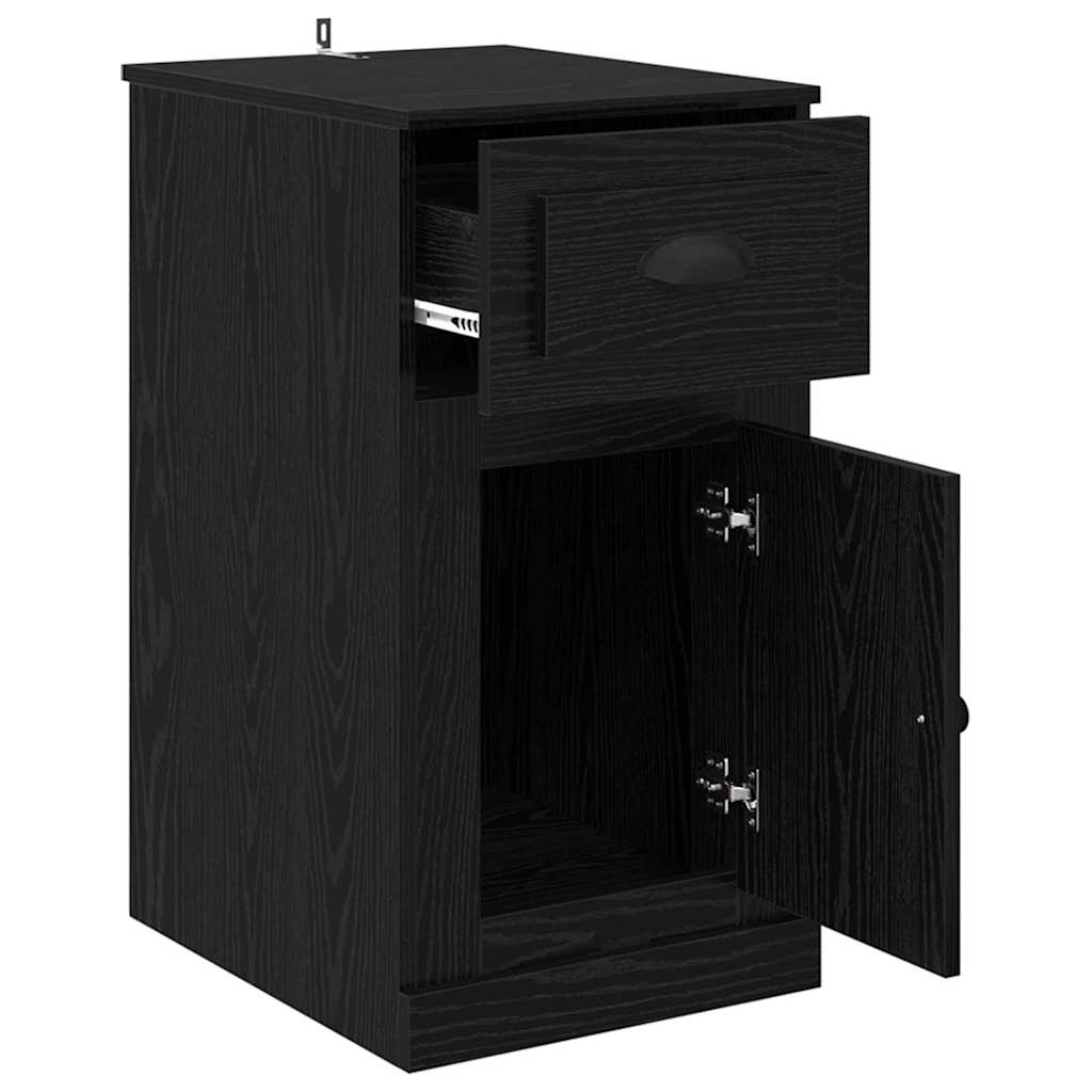 Mobile laterale Rovere Nero 40 x 50 x 75 cm Legno multistrato