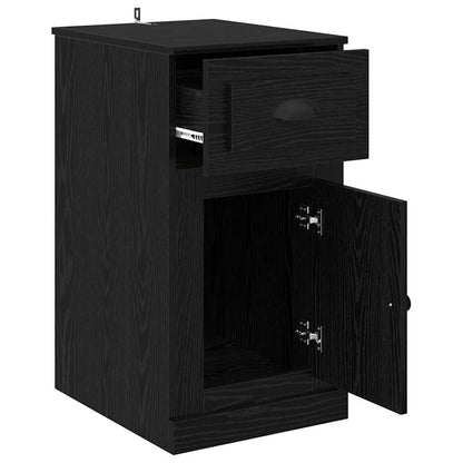 Mobile laterale Rovere Nero 40 x 50 x 75 cm Legno multistrato