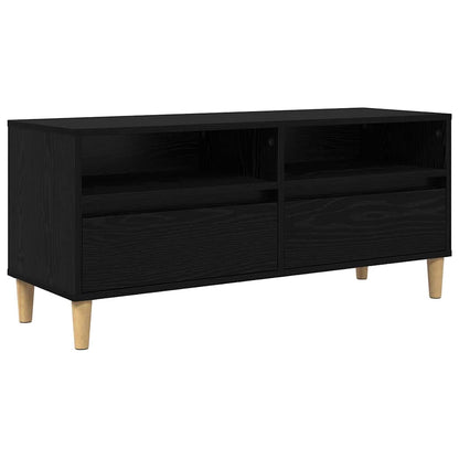Mobile TV Rovere Nero 100 x 34,5 x 44,5 cm Legno multistrato