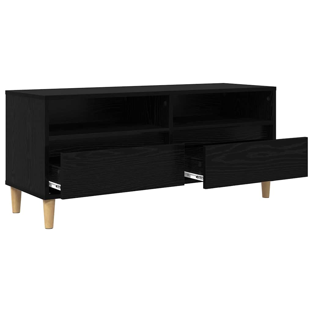 Mobile TV Rovere Nero 100 x 34,5 x 44,5 cm Legno multistrato