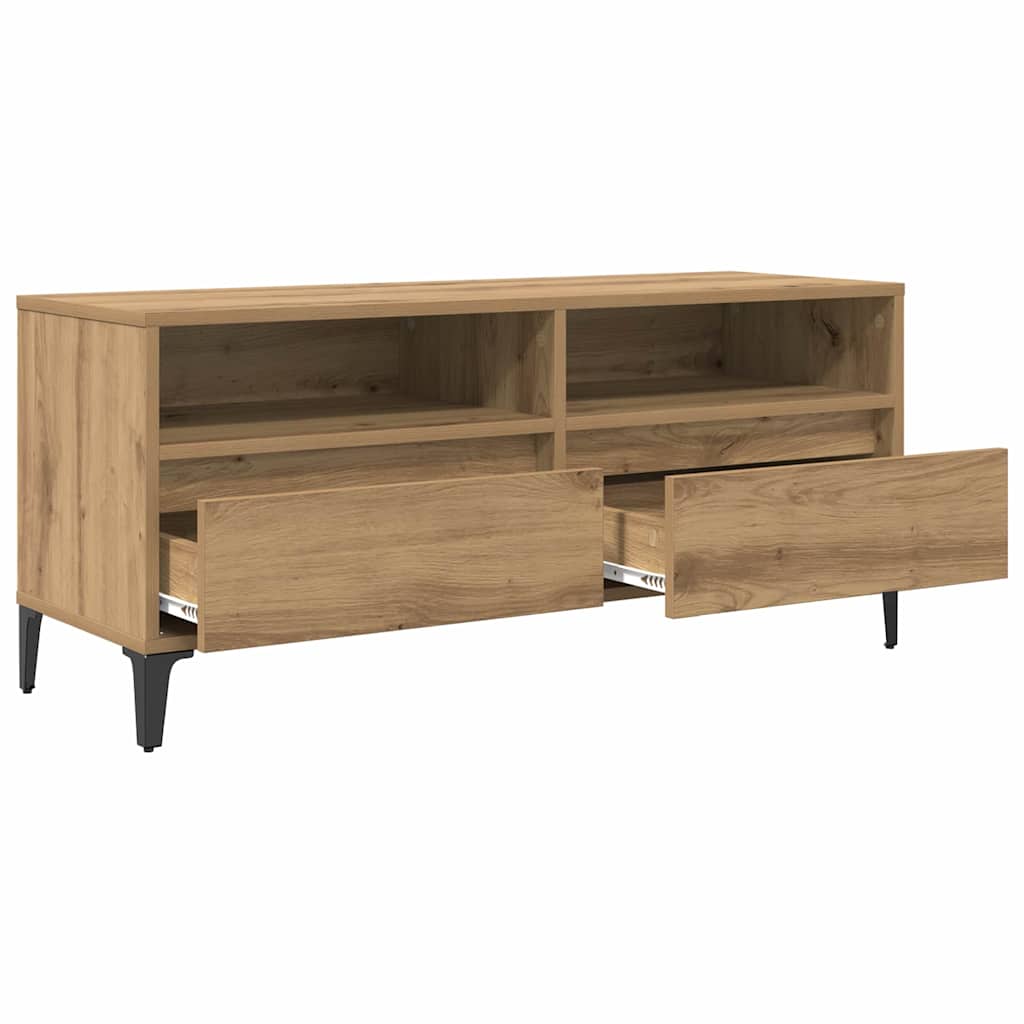 Mobile TV con cassetto Rovere artigianale 100 x 34,5 x 44,5 cm