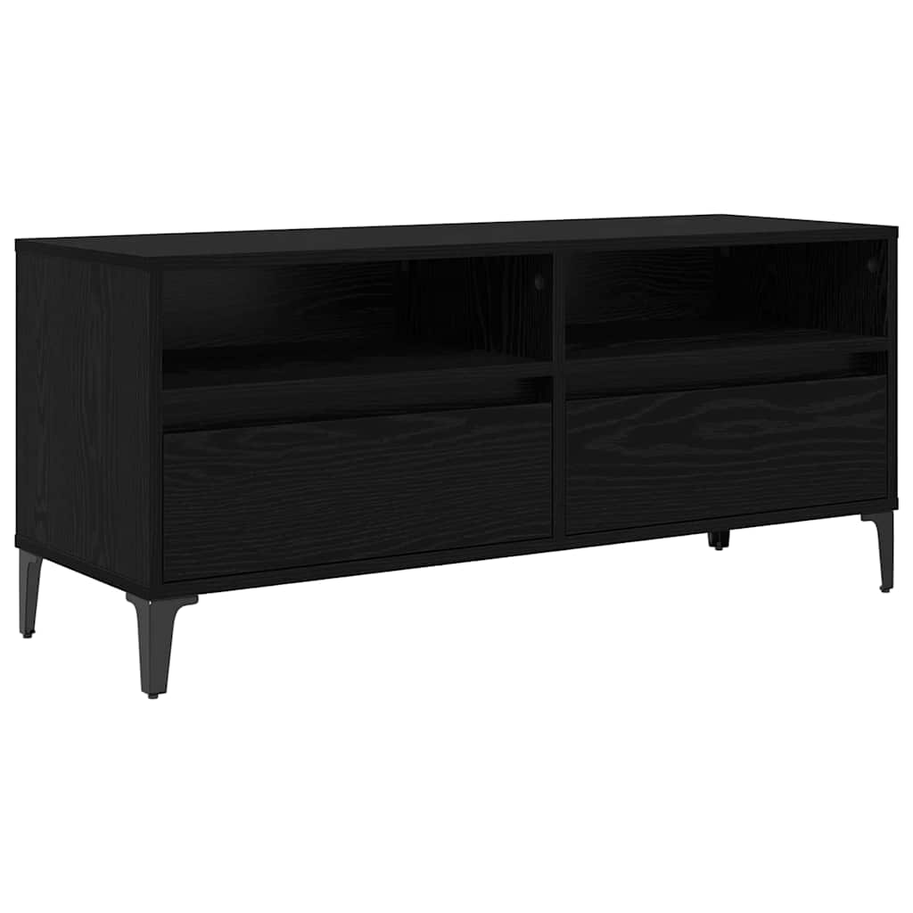 Mobile TV con cassetto Rovere Nero 100 x 34,5 x 44,5 cm