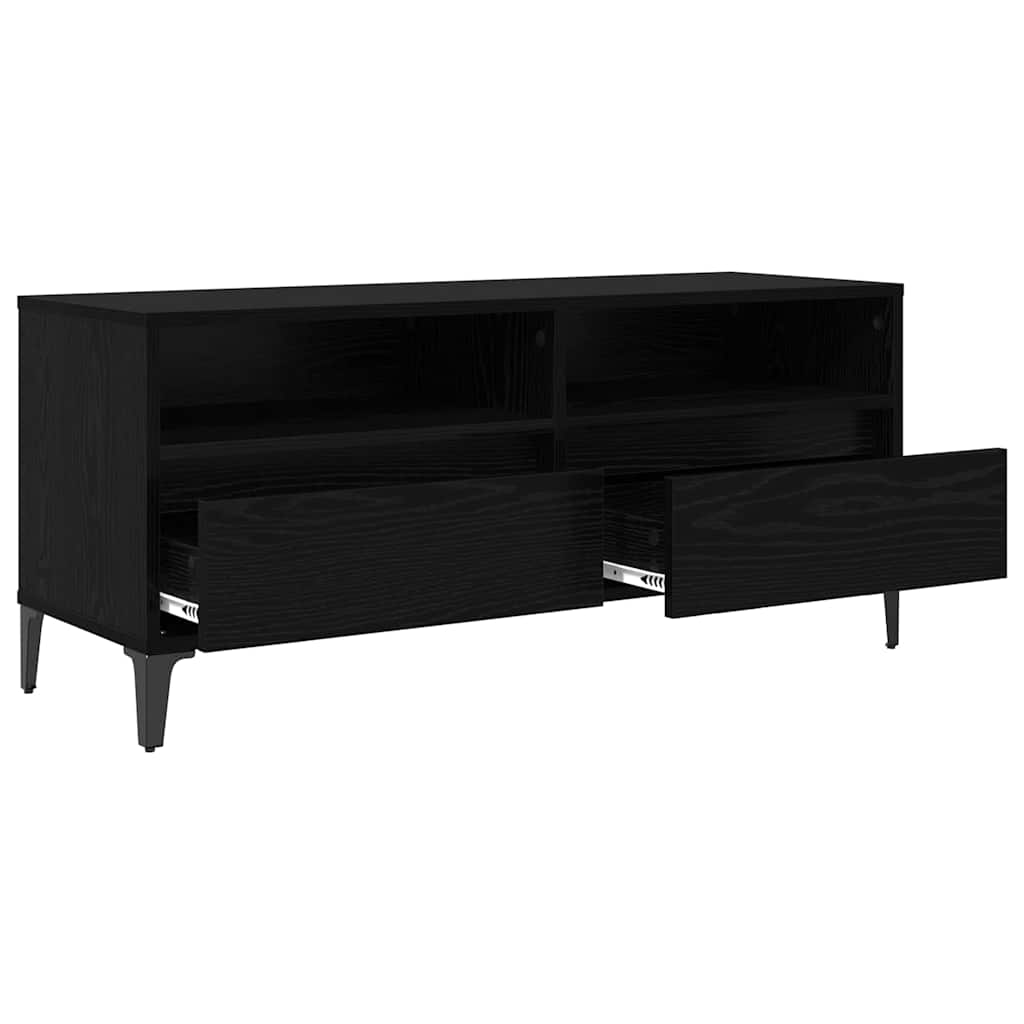 Mobile TV con cassetto Rovere Nero 100 x 34,5 x 44,5 cm