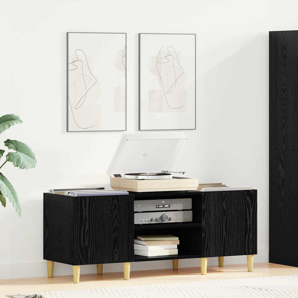 Mobile porta vinili Rovere Nero 121 x 38 x 48 cm