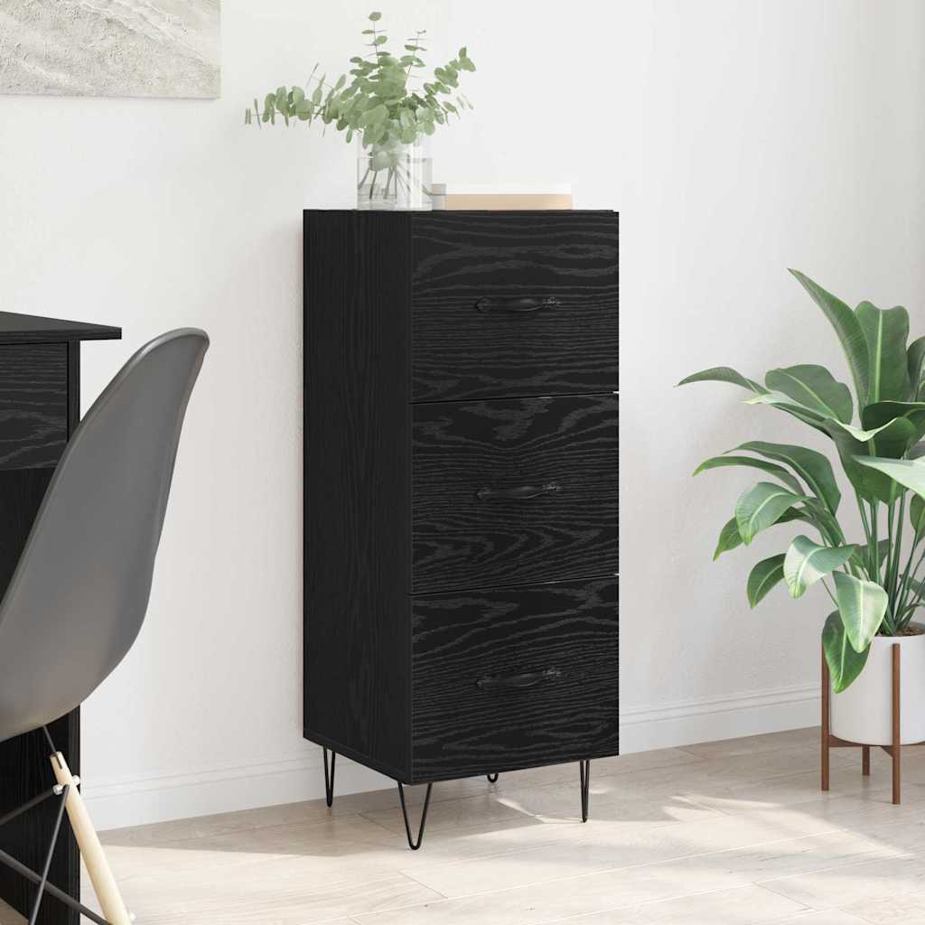 Credenza Rovere nero 34 x 34.5 x 90 cm Legno multistrato