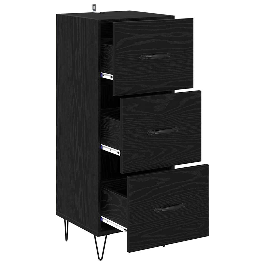 Credenza Rovere nero 34 x 34,5 x 90 cm Legno multistrato