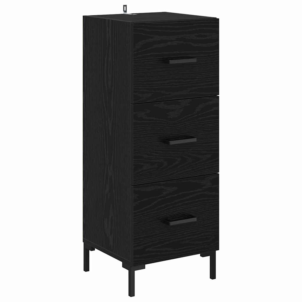 Credenza Rovere Nero 34,5 x 34 x 90 cm Legno multistrato