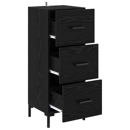 Credenza Rovere Nero 34,5 x 34 x 90 cm Legno multistrato