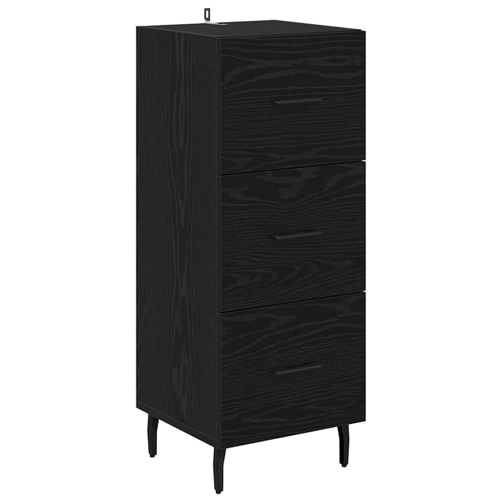 Credenza Rovere nero 34 x 34.5 x 90 cm Legno multistrato
