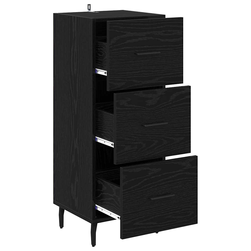 Credenza Rovere nero 34 x 34.5 x 90 cm Legno multistrato