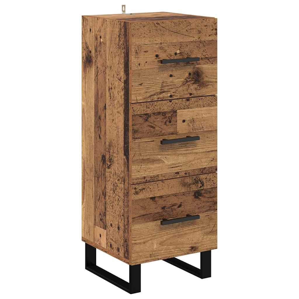 Credenza con cassetto Legno vecchio 34,5 x 34 x 90 cm