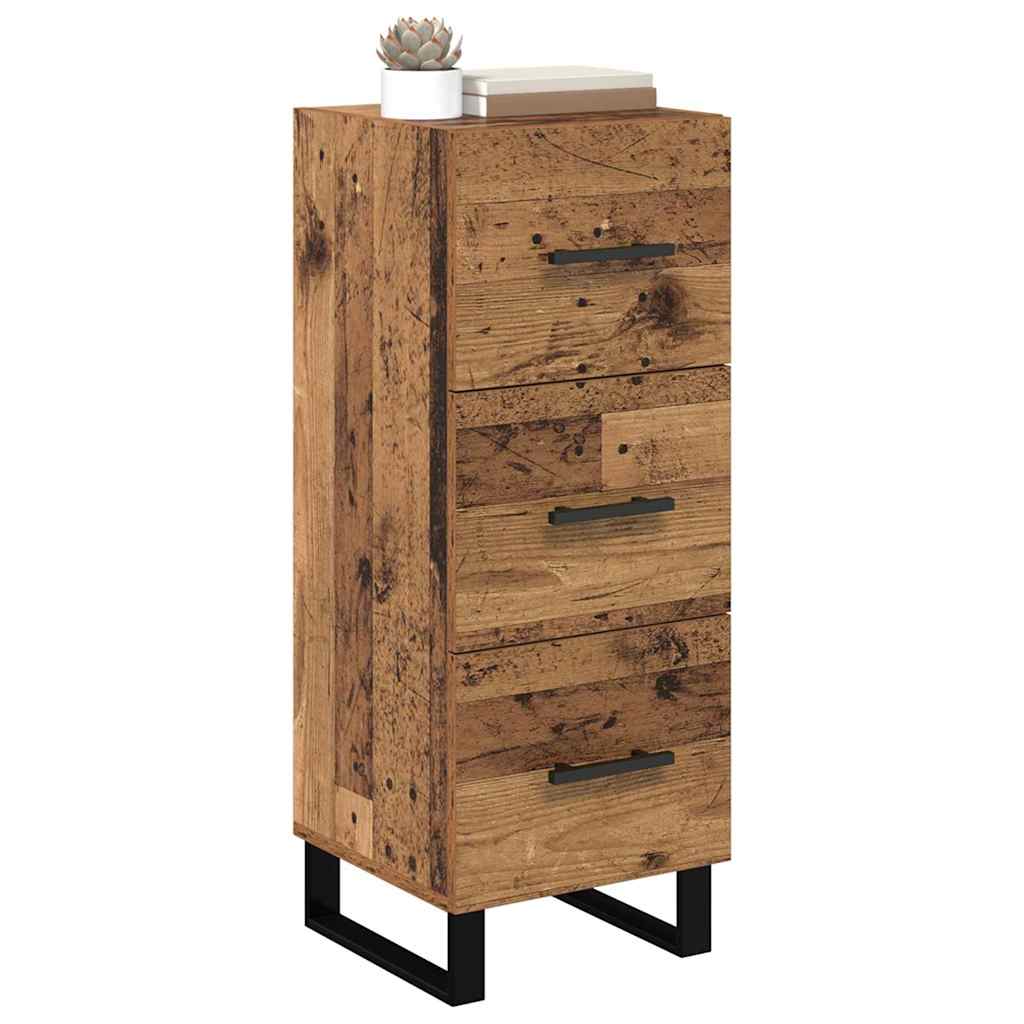 Credenza con cassetto Legno vecchio 34,5 x 34 x 90 cm