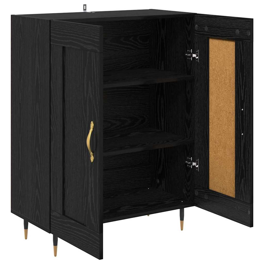 Credenza Rovere Nero 69,5 x 34 x 90 cm Legno multistrato