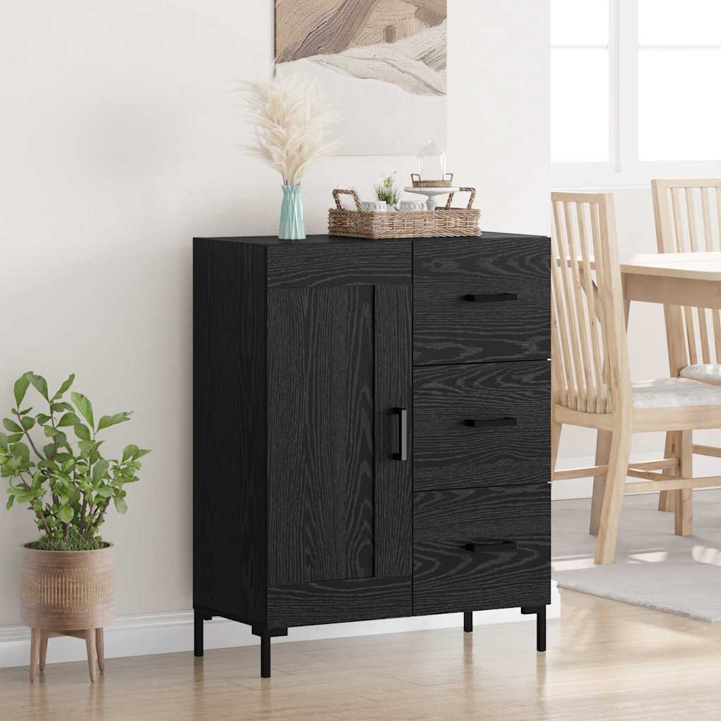 Credenza Rovere Nero 69,5 x 34 x 90 cm Legno multistrato