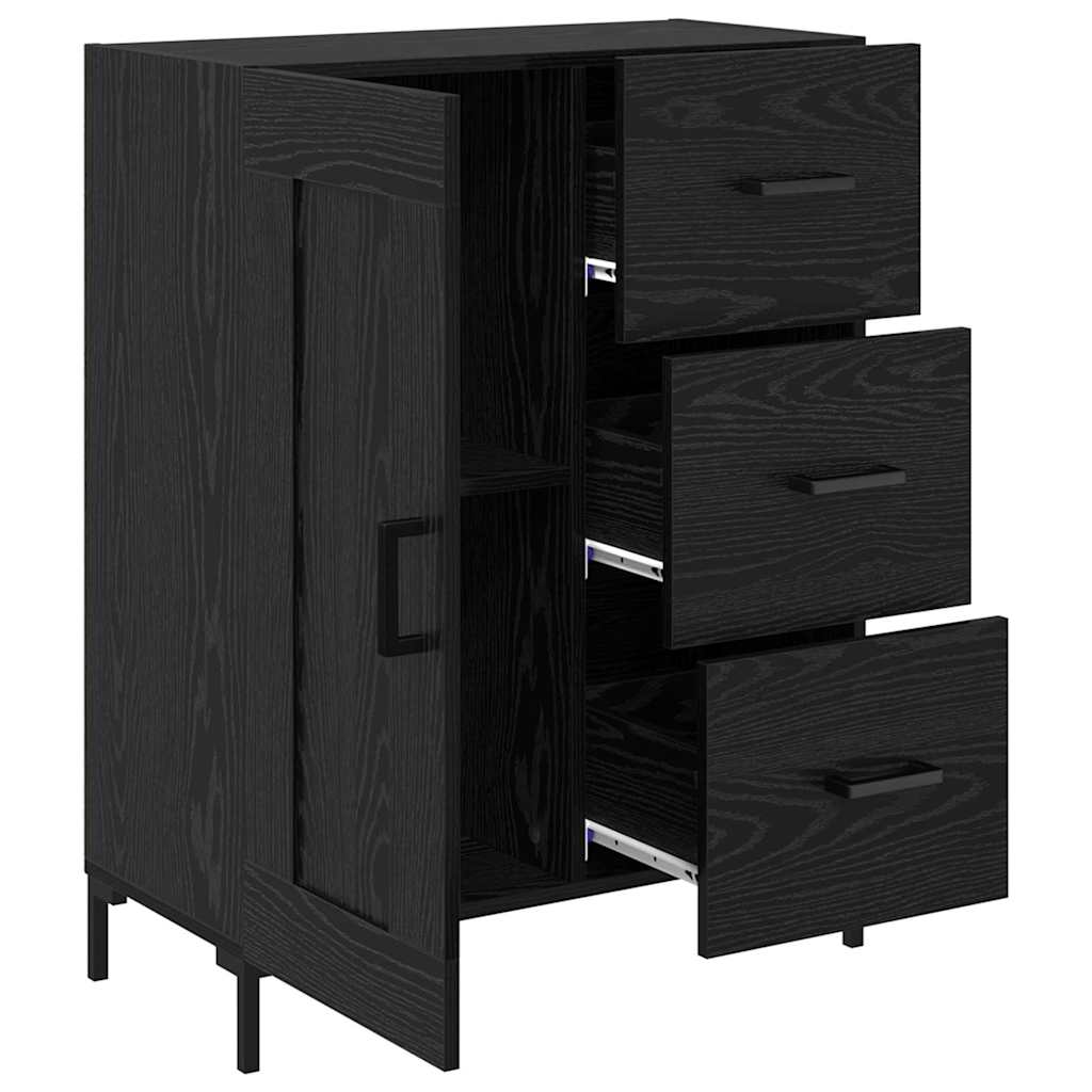 Credenza Rovere Nero 69,5 x 34 x 90 cm Legno multistrato