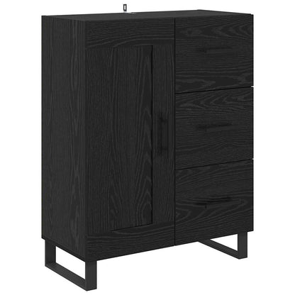 Credenza con cassetto Rovere Nero 69,5 x 34 x 90 cm