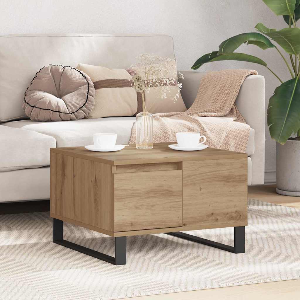 Tavolino da salotto Rovere artigianale 55 x 55 x 36,5 cm