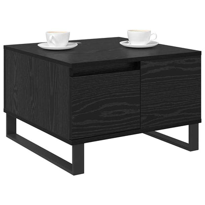 Tavolino da salotto con cassetto Rovere Nero 55 x 55 x 36,5 cm