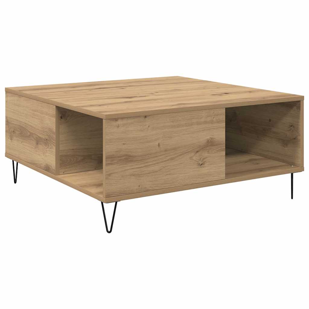 Tavolino da salotto Rovere artigianale 80 x 80 x 36,5 cm