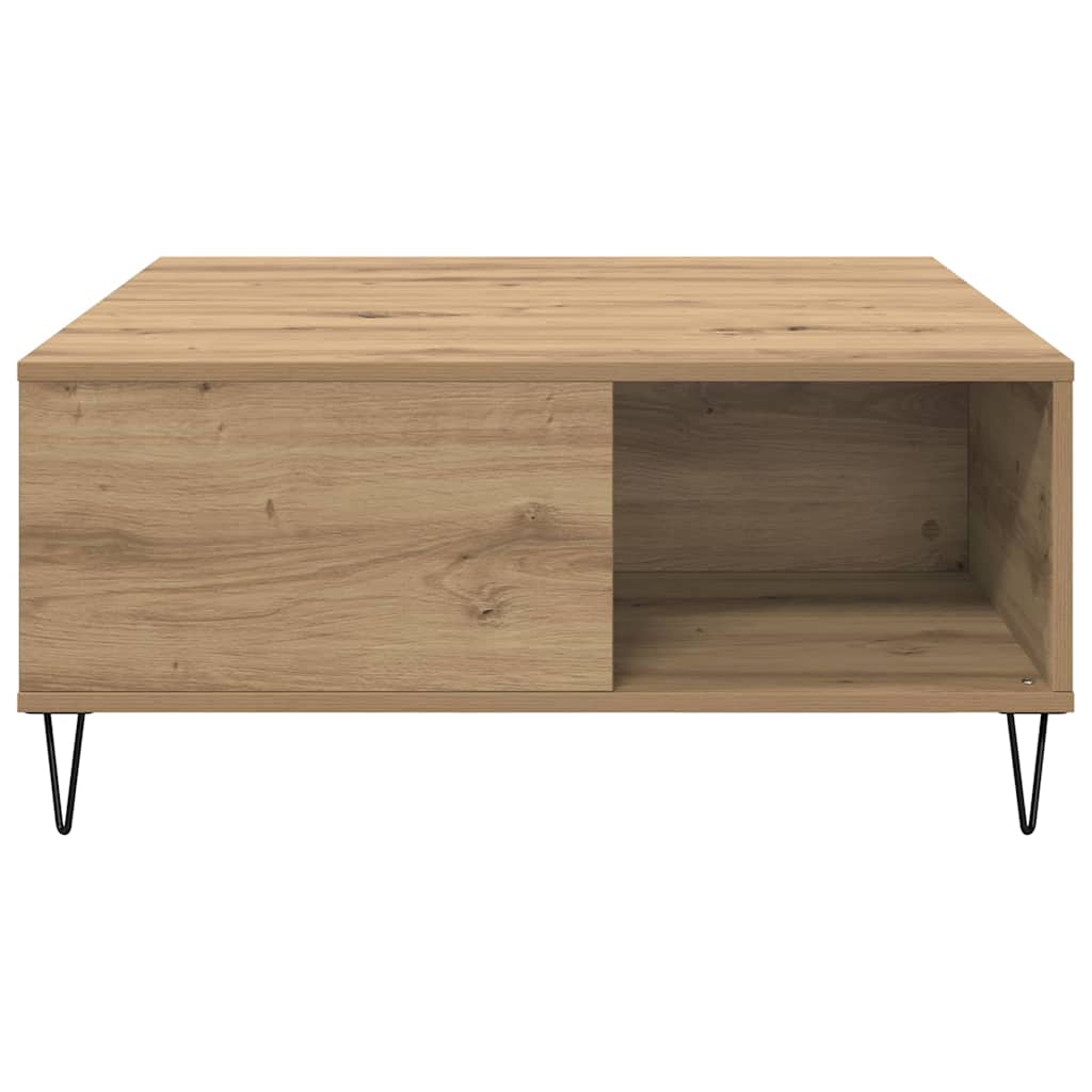 Tavolino da salotto Rovere artigianale 80 x 80 x 36,5 cm