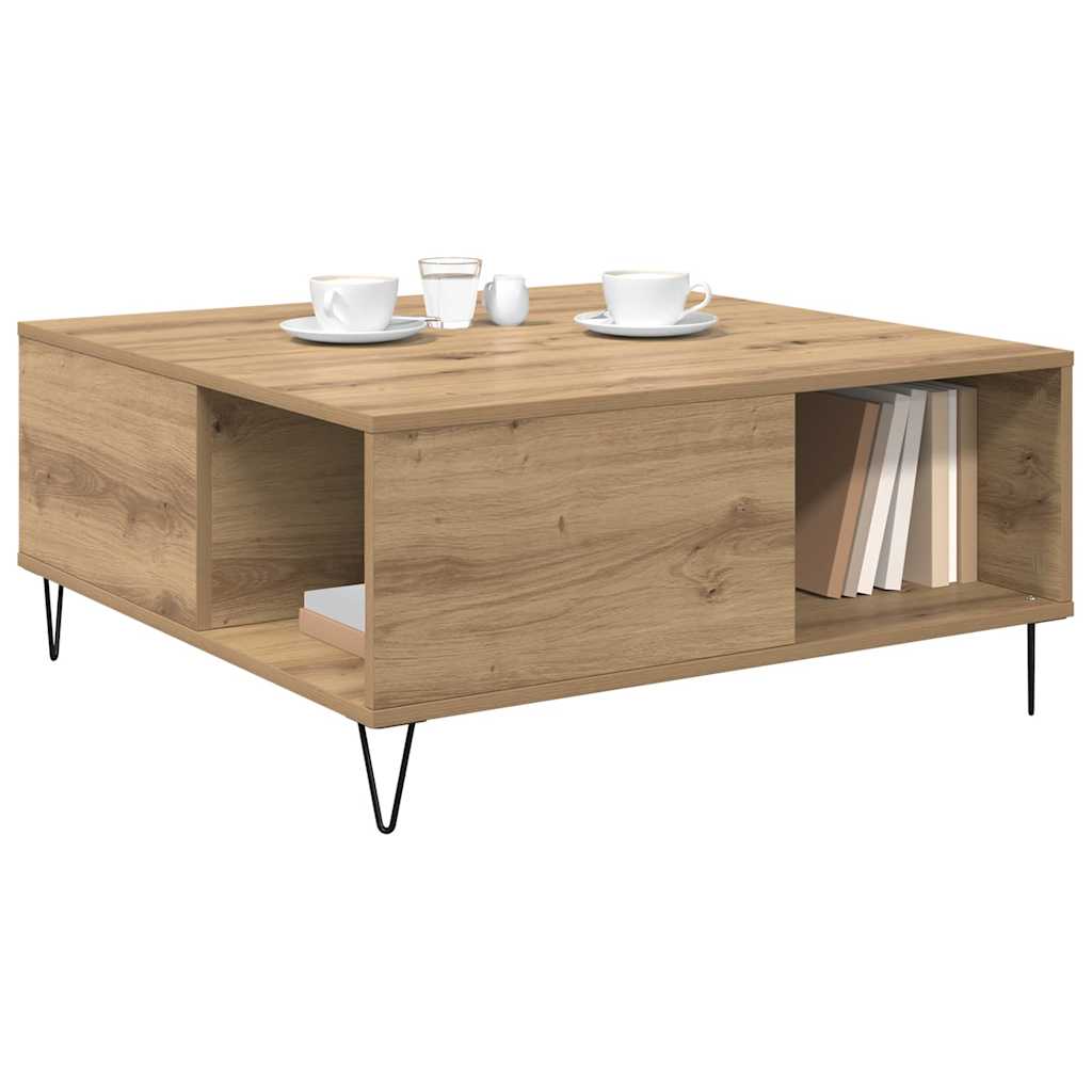 Tavolino da salotto Rovere artigianale 80 x 80 x 36,5 cm