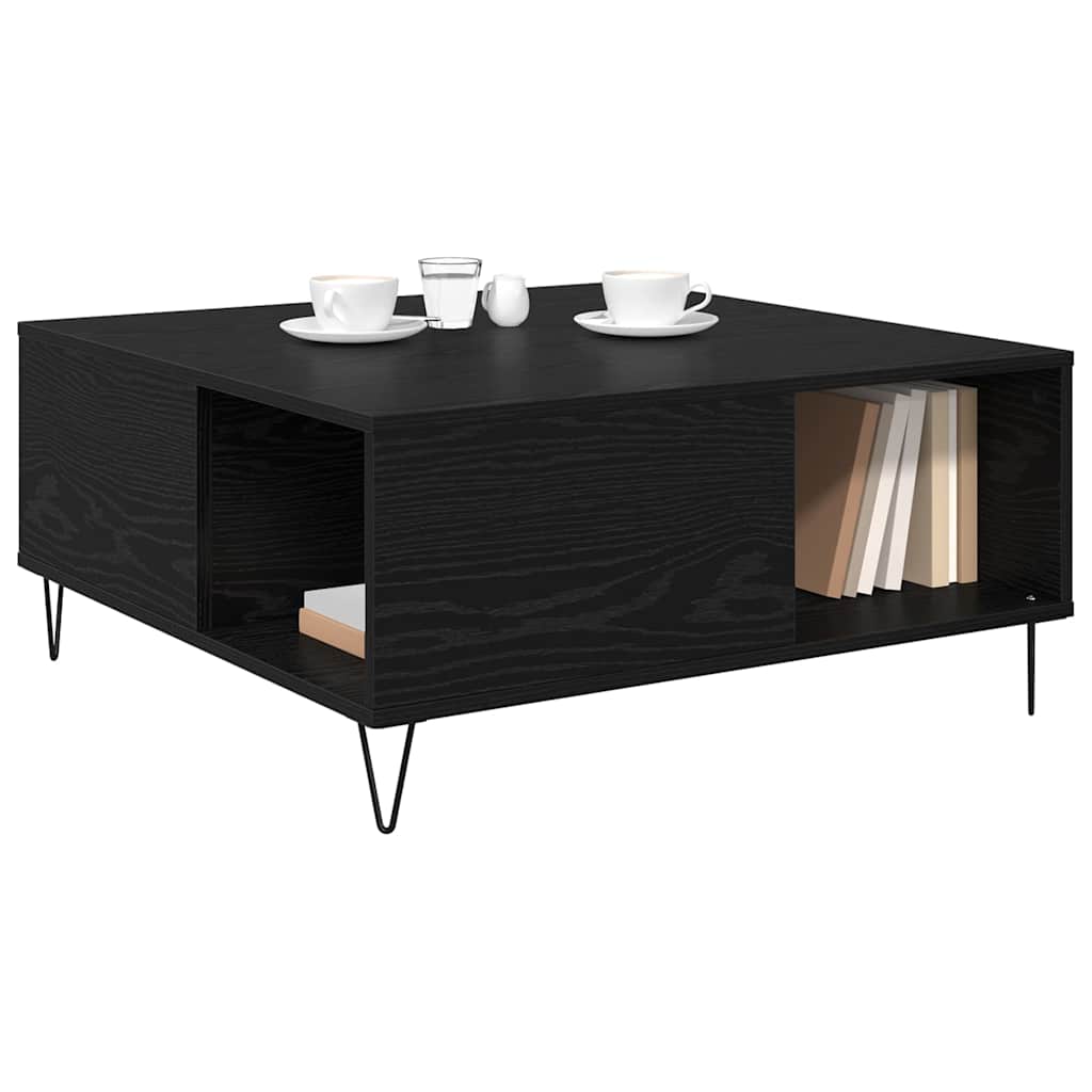 Tavolino da salotto Rovere Nero 80 x 80 x 36,5 cm