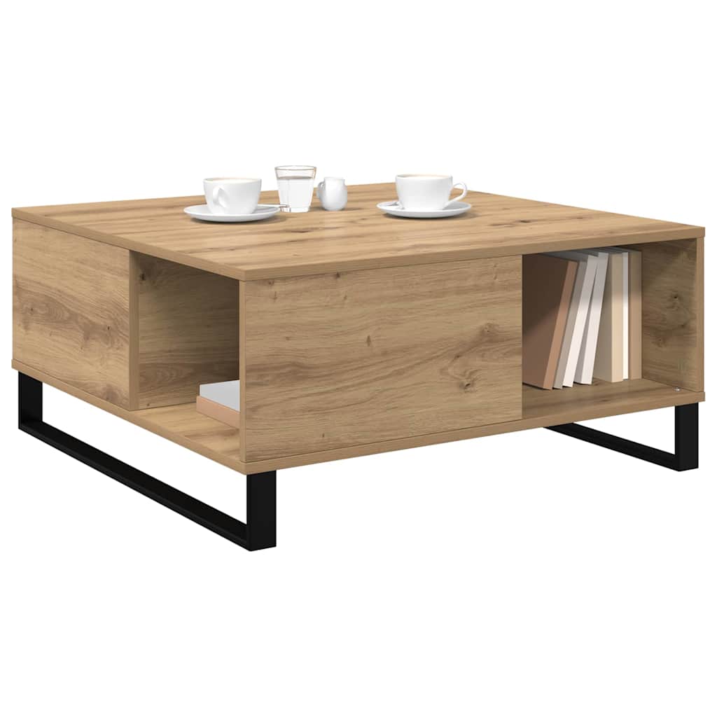 Tavolino da salotto Rovere artigianale 80 x 80 x 36,5 cm