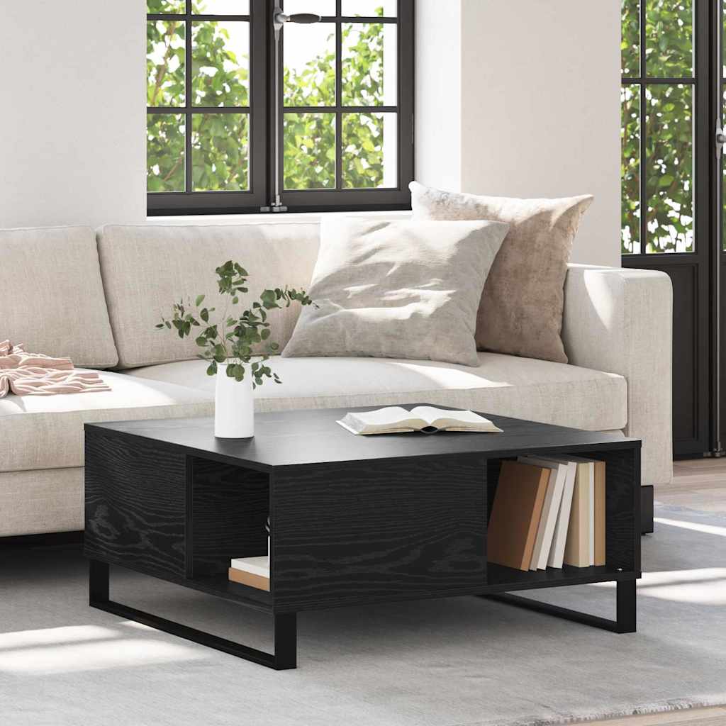 Tavolino da salotto Rovere Nero 80 x 80 x 36,5 cm