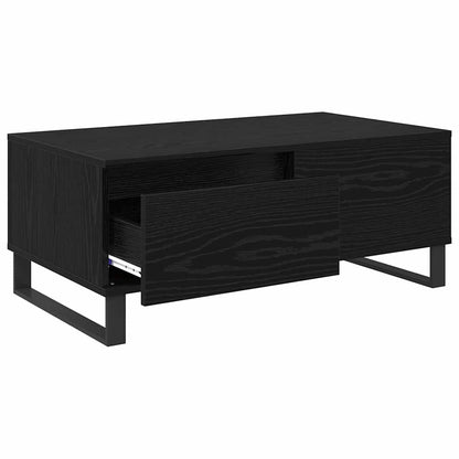 Tavolino da salotto con cassetto Rovere Nero 90 x 50 x 36.5 cm