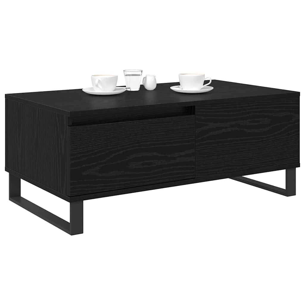 Tavolino da salotto con cassetto Rovere Nero 90 x 50 x 36.5 cm