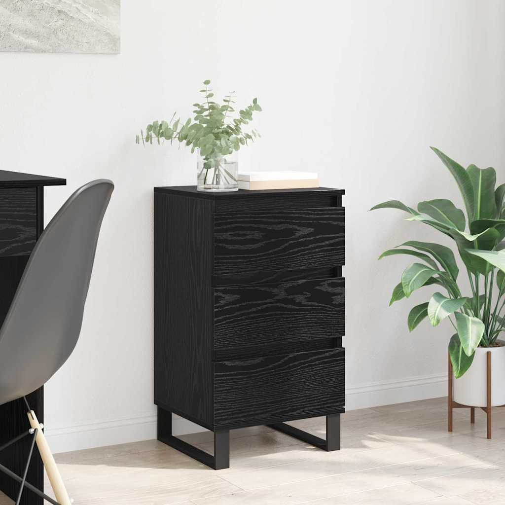 Credenza con cassetto Rovere nero Legno multistrato