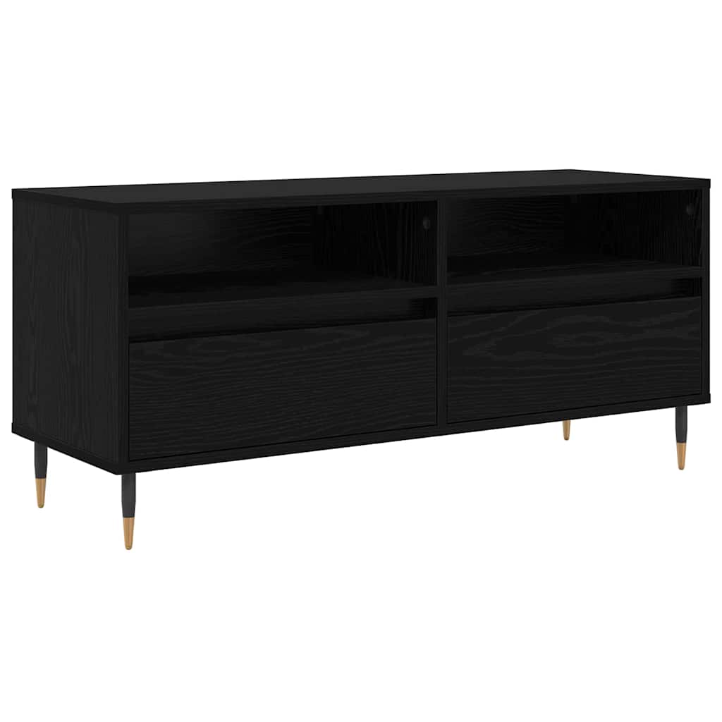 Mobile TV con cassetto Rovere Nero 100 x 34,5 x 44,5 cm