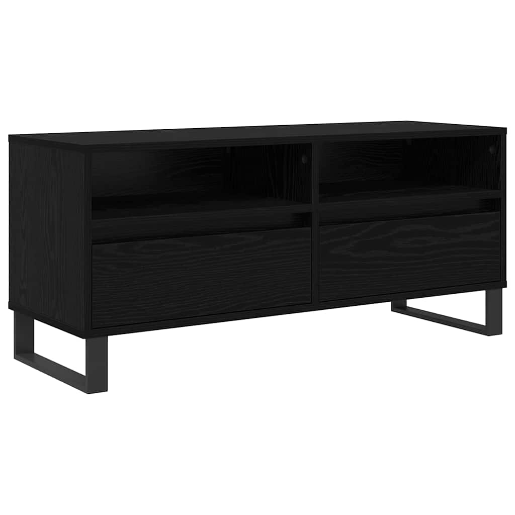 Mobile TV con cassetto Rovere Nero 100 x 34,5 x 44,5 cm