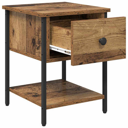Comodino con cassetto 2 pcs Legno vecchio 34 x 35,5 x 45 cm