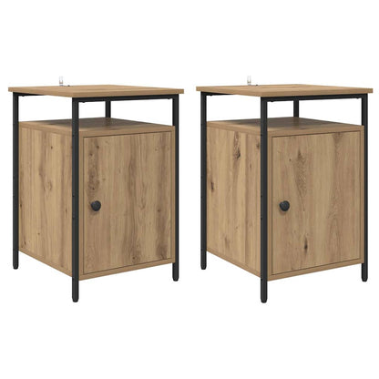 Armadio da Notte 2 pcs Rovere artigianale 40 x 42 x 60cm