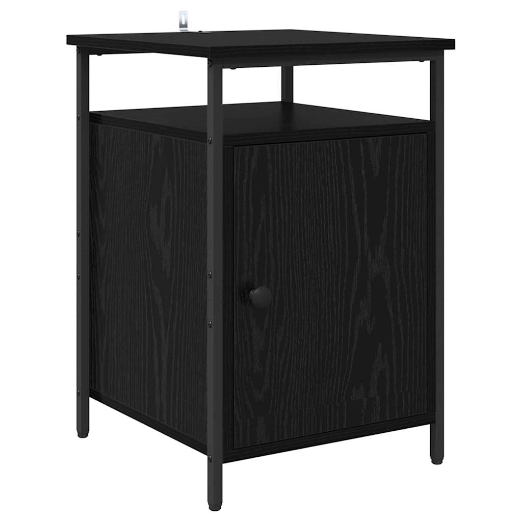 Armadio da Notte Rovere Nero 40 x 42 x 60cm Legno multistrato