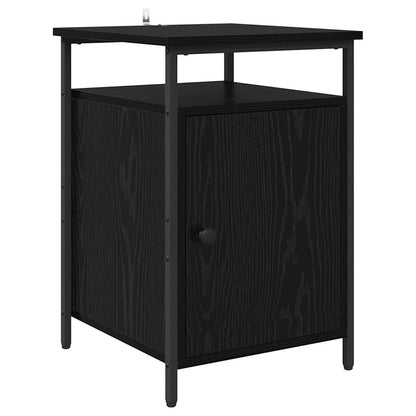 Armadio da Notte Rovere Nero 40 x 42 x 60cm Legno multistrato