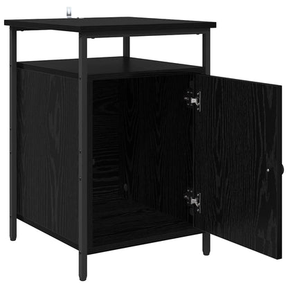 Armadio da Notte Rovere Nero 40 x 42 x 60cm Legno multistrato