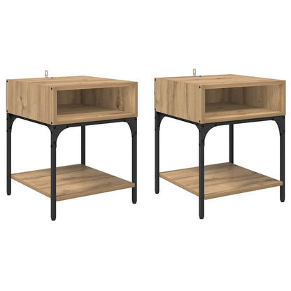 Comodino 2 pcs Rovere artigianale 40 x 40 x 50 cm