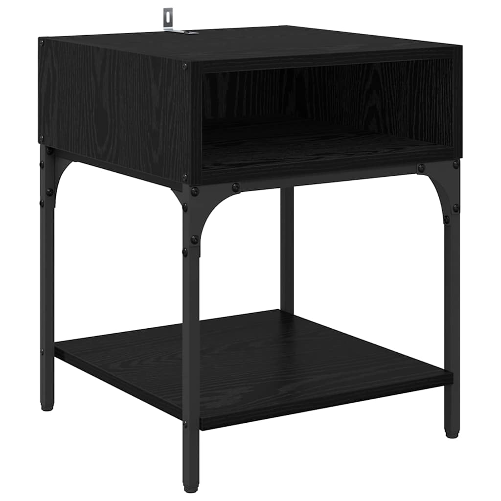 Comodino Rovere Nero 40 x 40 x 50 cm Legno multistrato