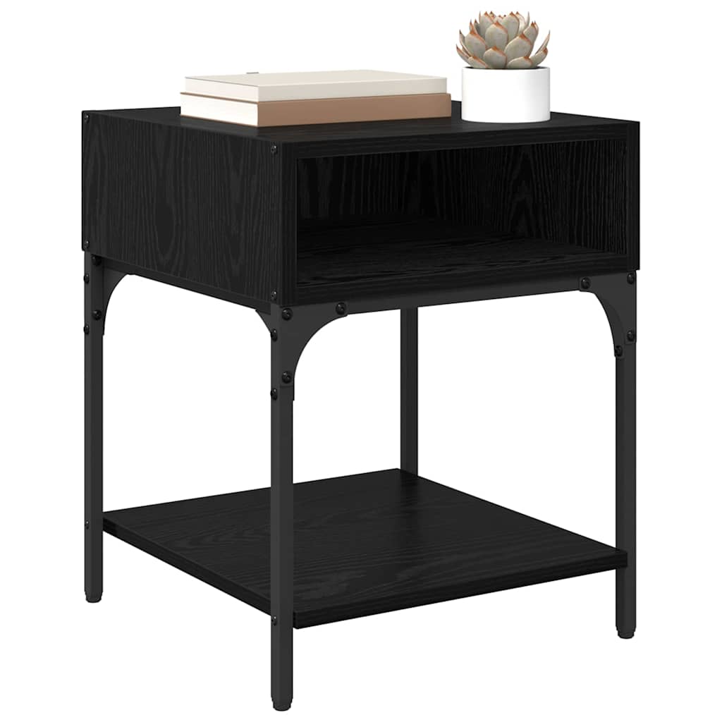 Comodino Rovere Nero 40 x 40 x 50 cm Legno multistrato