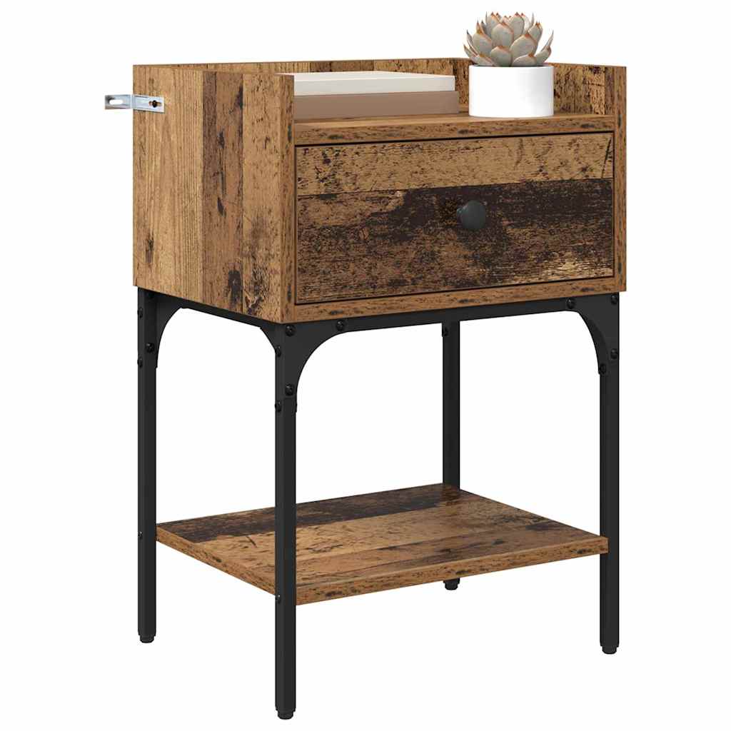 Comodino 2 pcs Legno vecchio 40 x 29 x 60 cm Legno multistrato