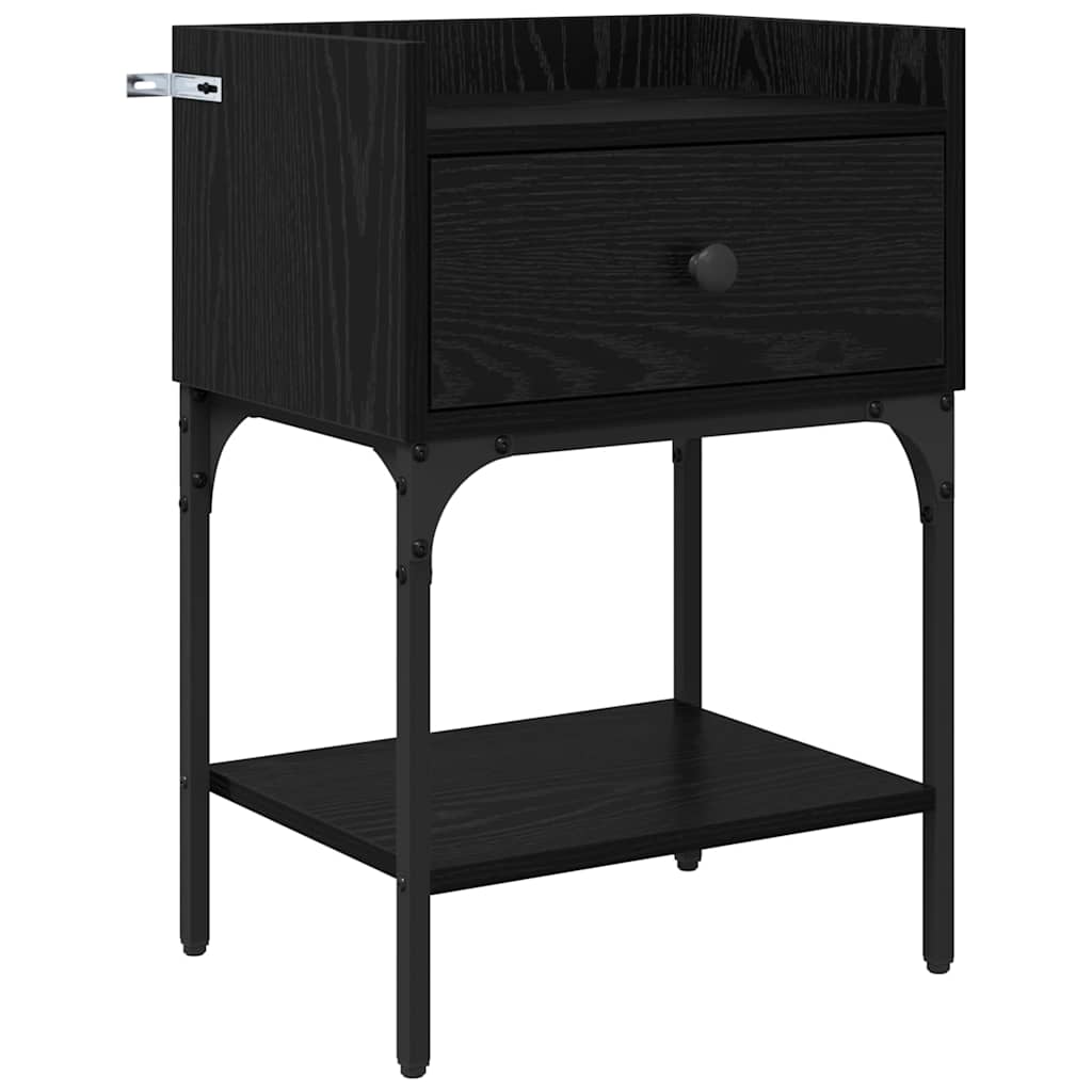 Comodino Rovere Nero 40 x 29 x 60 cm Legno multistrato