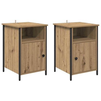 Armadio da Notte 2 pcs Rovere artigianale 40 x 42 x 60 cm