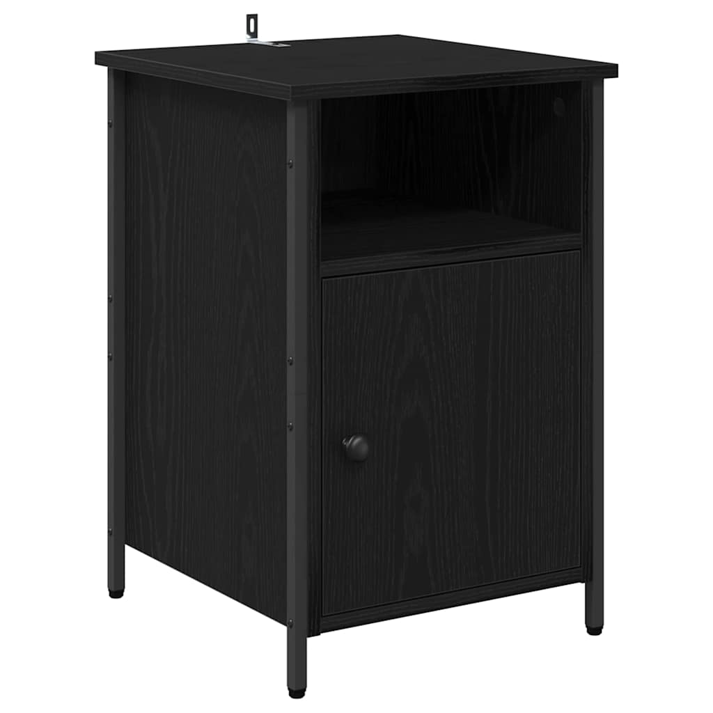 Armadio da Notte Rovere Nero 40 x 42 x 60 cm Legno multistrato