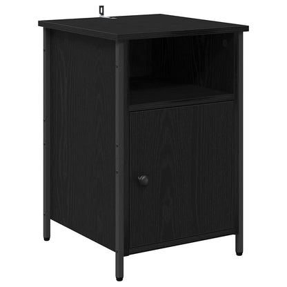 Armadio da Notte Rovere Nero 40 x 42 x 60 cm Legno multistrato
