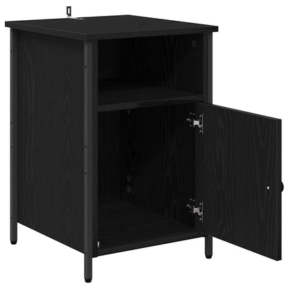 Armadio da Notte Rovere Nero 40 x 42 x 60 cm Legno multistrato