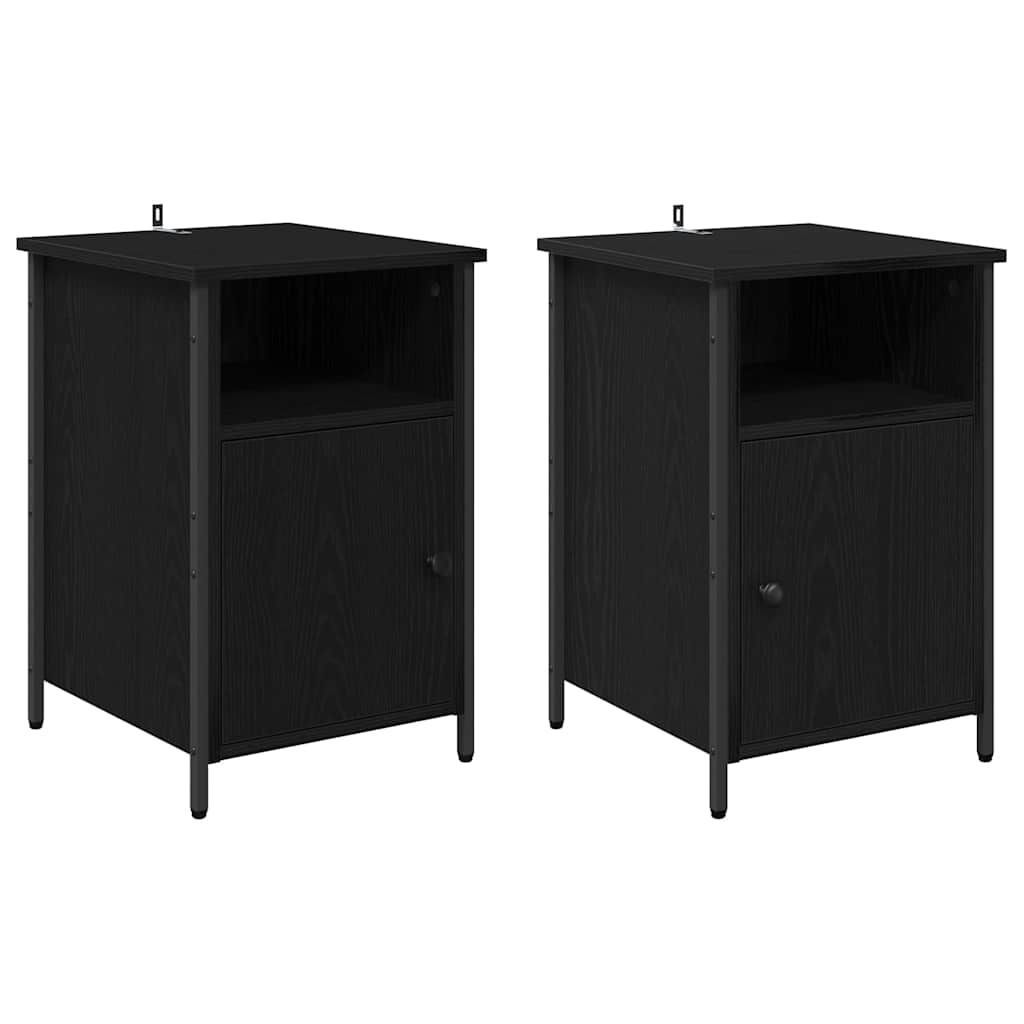 Armadio da Notte 2 pcs Rovere Nero 40 x 42 x 60 cm