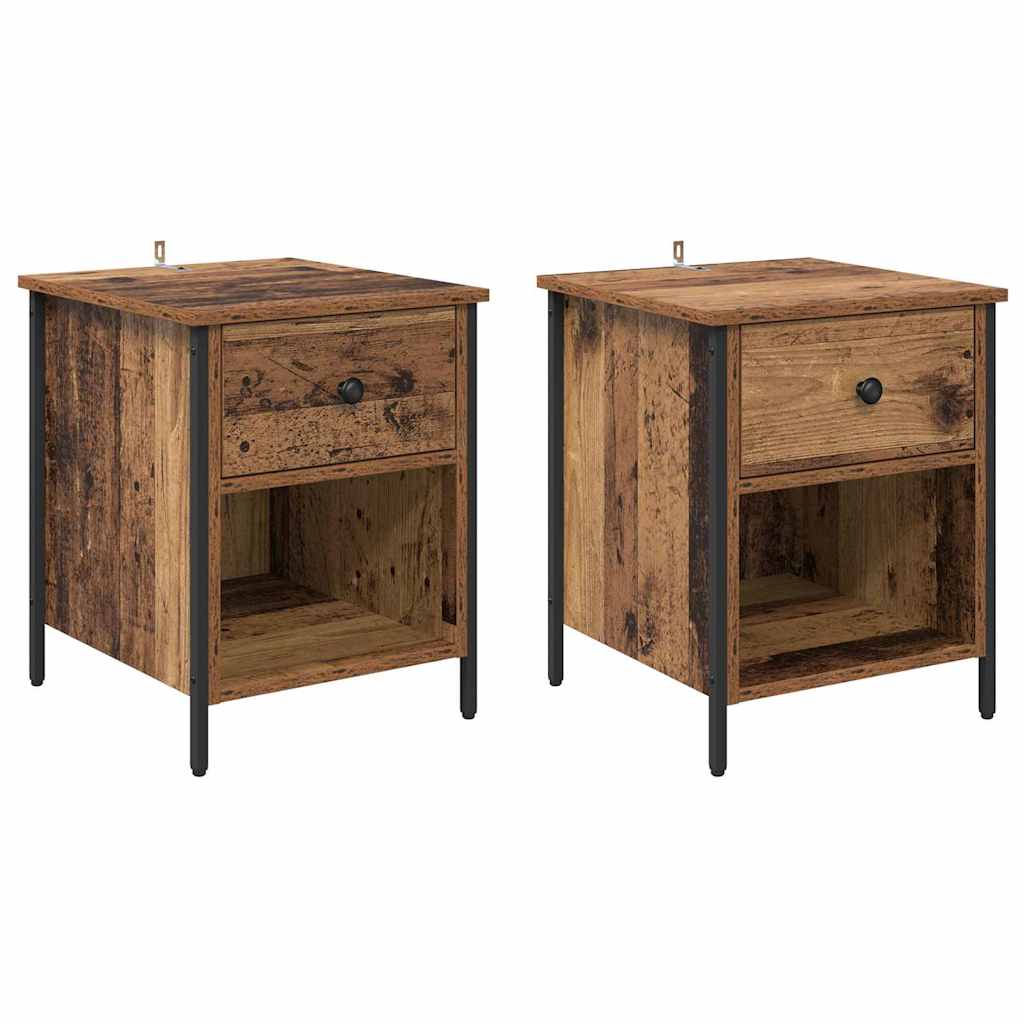 Armadio da Notte 2 pcs Legno vecchio 40 x 42 x 50 cm