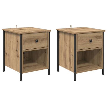 Armadio da Notte 2 pcs Rovere artigianale 40 x 42 x 50 cm